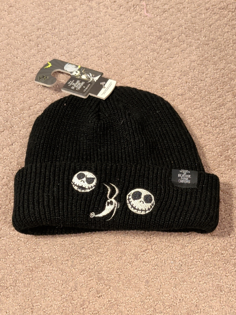 Primark Black Knit Beanie with Jack Skellington Nightmare Before Christmas